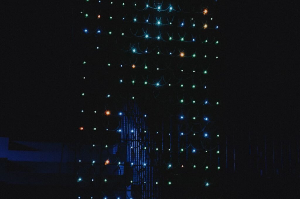 light installation inspired by server racks